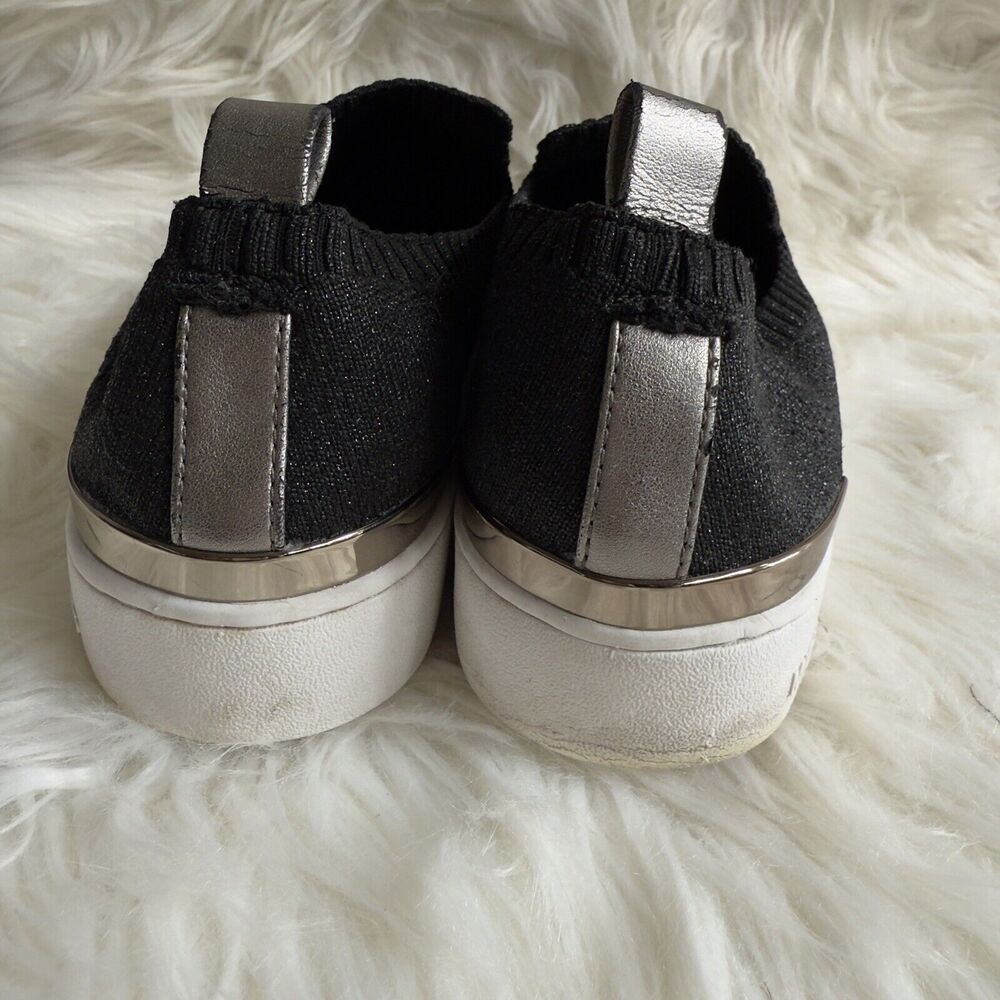 Michael Kors Womens Skyler Slip On Shoes Black Gold Fabric Knit Round Toe 10M - Picture 6 of 10